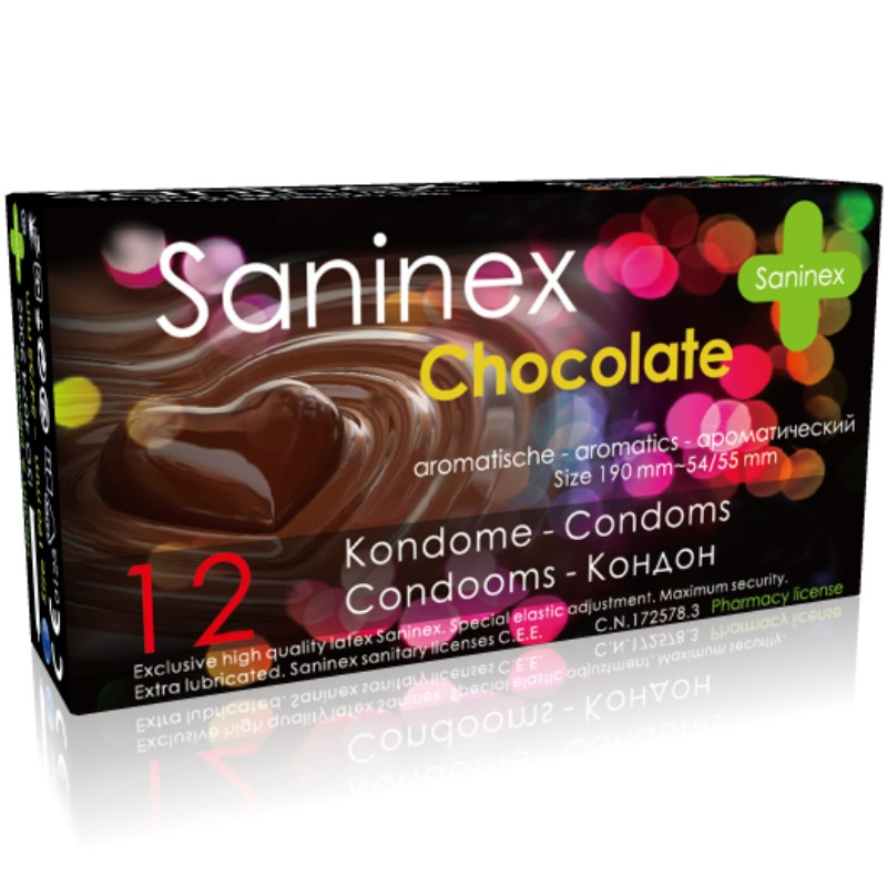 SANINEX CONDOMS CHOCOLATE PRESERVATIVES 12 UNITS