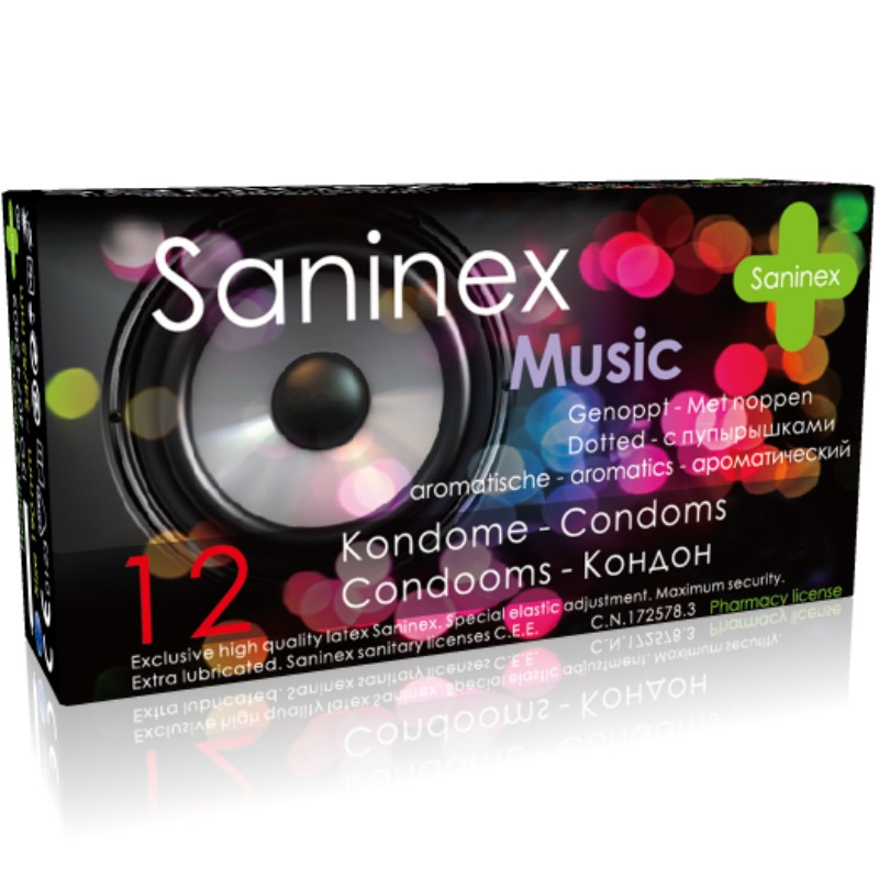 SANINEX CONDOMS MUSIC DOTTED 12 UNITS