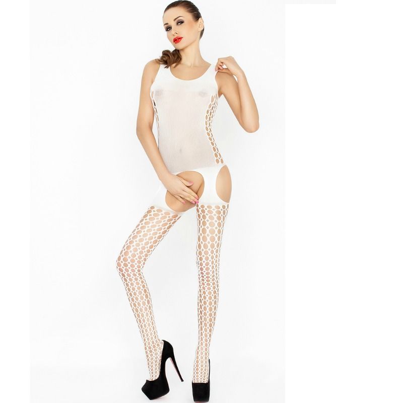 PASSION WOMAN BS029 BODYSTOCKING WHITE ONE SIZE