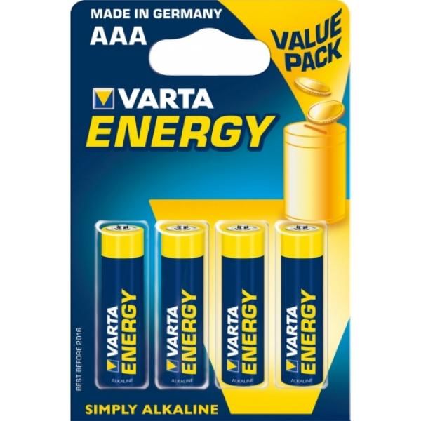 VARTA ENERGY  BATTERY AAA LR03 4 UNITS