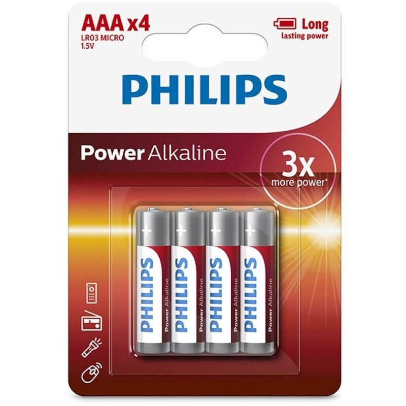 PHILIPS POWER BATTERIA ALCALINA AAA LR03 BLISTER * 4