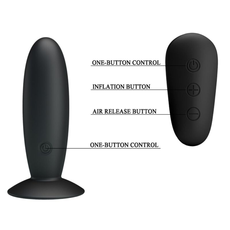 MR PLAY - PLUG ANAL COM CONTROLE REMOTO VIBRAO PRETO